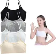 [SDXCJY] Girls Sports Bra Training Bras Sports Underwear Cotton Training Bra for Kids with Removable Bust Pad for 9-16 Years