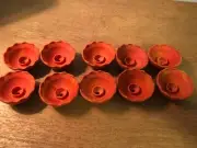 Set of 10 Large Orange Dome Poppers - Rubber Pop Up Toy Science Experiments NEW