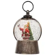 Santa Snow Globe Christmas Snow Globe Lantern with 6-Hour Timer, Light up Chr...