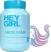 Hey Girl Nutrition Nice Hair - Hair Growth Vitamins For Healthy Strong Hair That Grows Faster | Helps Thinning and Fallout - Scientifically Made With Biotin, Keratin, Folic Acid, Vitamin C & More