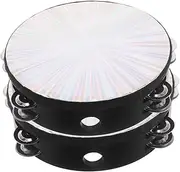 GETAJGHSD 2pcs Drum Percussion Instrument Percussion Jingle Tambourine Tambourines with Bell Tambourine Hand Clapping Tambourine Party Musical Tambourine Wedding Tambourines Drum
