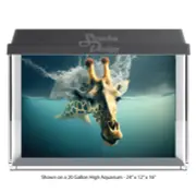 Giraffe Swimming Water Polyester Fish Tank Glass Backdrop Aquarium Background