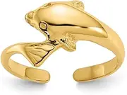 [JewelryWeb] 2mm Solid Yellow Gold Dolphin toe ring