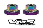 2 VMS RACING STRUT TOWER DRESSUP PURPLE WASHERS & NEOCHROME NUTS FOR SUBARU (for: Subaru)
