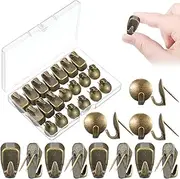 Auroray Fabric Panel Wall Hooks, 20-Piece Metal Push Pin Hangers for Pictures, Cubicle Coat Hooks, 40 Lbs/20 Lbs Capacity, Office/Home/Cork Board Accessories (Bronze)
