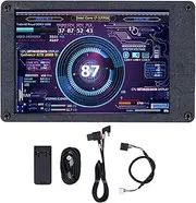 USB Mini Screen Computer Temp CPU RAM Monitor 3.5in IPS Adjustable Brightness Elbow Line Motherboard Line for PC Data Display (with Elbow Line Motherboard Line)