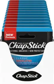 ChapStick Classic Medicated Lip Balm Tubes Chapped Lips Treatment 0.15x12 Oz
