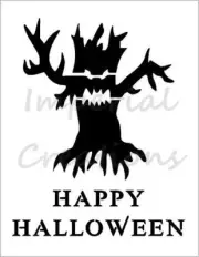 SCARY TREE Haunted Dead Halloween 8.5" x 11" Stencil Plastic Sheet NEW S198