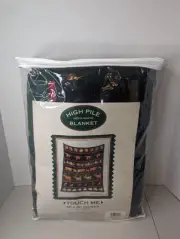 Vintage San Marcos High Pile Blanket 60"x80" Animal Pals Fish Geese Deer Bears