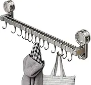 Kitchen Hooks | Utensil Rack with Hooks,Organizer Suction Cup Shelf Heavy Duty No Drill Holder Removable for Bathroom Closet Cabinet Refrigerator