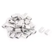 2.5mm Steel Wire Rope Aluminum Ferrules Sleeves Fittings Loop Clip 50 Pcs