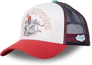 [Von Dutch] Unisex Surf Trucker Adjustable Snapback Cap White Red Blue One Size, White/Red/Blue, One Size