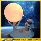 Astronaut Moon Night Light Rechargeable Spaceman Ornaments Stepless Dimming (F)