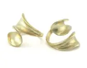 Leaf Ring Adjustable Raw brass (17mm 7US inner size) 3016