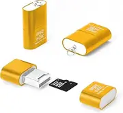 [3 Pack] Micro SD Card Reader for Android,Micro SD Card to USB Adapter, TF Card Reader with Mini Size for Camera Memory Card Reader, Card Reader for PC Laptop (Golden)