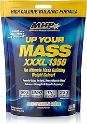 MHP UYM XXXL 1350 Mass Building Weight Gainer, Muscle Mass Gains, w/50g Protein, High Calories, 11g BCAAs, Leucine, French Vanilla Creme, 16 Servings