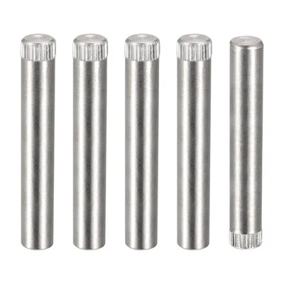 8x50mm 304 Stainless Steel Dowel Pins, 5Pcs Knurled Head Flat End Dowel Pin