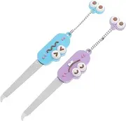 Ipetboom 2 Pack Metal Nail Files Stainless Steel Nail File Set Cartoon Style Travel-size Manicure Pedicure Tools Random Style