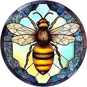 ALINUOYQ Diamond Art Painting Bee 5D DIY Full Round Drill Rhinestone Stained Glass Animals Painting With Diamond Art Gem Picture Decor For Home Office