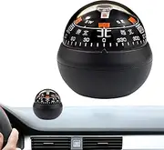 Ball Compass for Car Dashboard - Adjustable Boat Compass Dash Mount, Direction Pointing Guide Ball with Double Dials | Luminous Design Dash Mount Compass Ball, for Cars Boats, Vehicle Outdoor