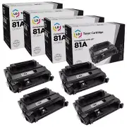 4PK LD Replacement for CF281A HP 81A Black for M604 M605 M605x M605dn