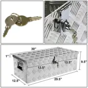 30" Aluminum Underbody Tool Box Truck Trailer RV Tool Storage Under Bed w/ Lock