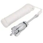 vidaXL Folding Anchor with Rope Silver 3.2 kg Malleable Iron