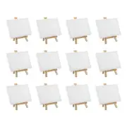 6x4" Canvas Boards for Painting, 12Pack Cotton Wood Frame Blank Canvas Panel