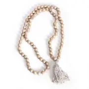 Willow & Silk Handmade 120cm Wooden Beaded Garland w/Tassel Home/Table Decor