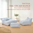 Cadence & Co. Oscar Faux Linen Bean Bag/Cushion/Ottoman Lounge Cover