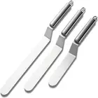 1/3pcs Silver Angled Frosting Scraper Cake Cream Spatula Kitchen