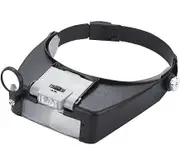 Magnifying Glass Headband Loupe Hands Free Head Magnifier Loupe Glasses LED Jeweler Loupe for Eyeglass Wearers Jewelry Diamond Stamps Dentist
