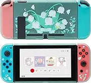 GeekShare Protective Case Compatible with Switch - Kawaii Slim Cover Hard Shell for Standard Switch - Lily of The Valley