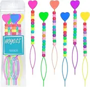 Hoyols Quick Hair Beader for Loading Beads - Braid Stringer Beading Tools Kit - Ponytail Maker Styling Magic Topsy Tail for Kids Girls - 6pcs Colorful