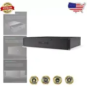 19" Equipment Rack Drawer - 2U Lockable Aluminum Storage for Servers and AV Gear