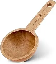 Wooden Coffee Spoon in Beech, Houdian Coffee Scoop Measuring for Coffee Beans, Whole Beans Ground Beans or Tea, Home Kitchen Accessories, Coffee Scoop - 1 Tablespoon, 15ml