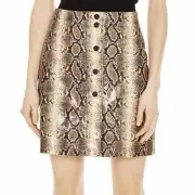 NWT Sandro Paris Kimberlay Python Effect Leather Mini Skirt Size 2