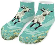 [QMNVBDS] Goat Frolic Socks Ankle Length Socks Casual Short Socks for Women Men Low Cut Sports Socks Running Socks No Show Socks Ankle Socks Athletic Socks Workout Socks, Style, One Size, Style, One