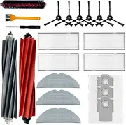 Accessories Kit Compatible with Roborock S8 Pro Ultra Robot Vacuum, 1 Pair Main Dual Brush Roller,1 Cleaning Brush,6 Side Brushes,4 Hepa Filters,3 Mop Pads, 3 Dust Bags,1 Cleaning Tool