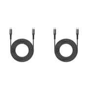 2x Rockrose Powerline CC2 3A 60W 2M USB-C to USB-C Fast Charge/Data Sync Cable
