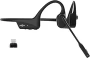 [SHOKZ] OpenComm2 UC 2025 Upgrade Bone Conduction Headset with USB-C Adapter, Open-Ear Bluetooth Headphone with Noise Cancelling Mic, Wireless Earphone for Work, Call, Meeting, Driving, 16H Talktime