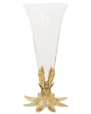 Alice Pazkus Glass Vase On Gold Leaf Base