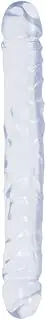 Doc Johnson Crystal Jellies - Jr. Double Dong - 12 Inch - Double-Sided Dildo - Clear