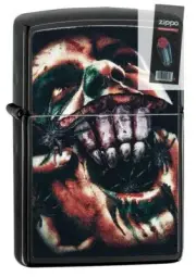 Zippo 49117 Split Face Design With Spiders Black Matte Lighter + FLINT PACK