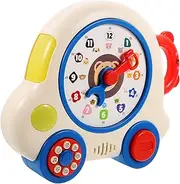 Kisangel Learning Toy for Toddlers Electric Clock Toy Boys and Girls Clock Animal Shapes Promote Intellectual Development