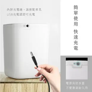 【KINYO】充電式智慧感應垃圾桶16L(揮手感應/廚餘桶/收納筒/彈蓋垃圾筒/有蓋垃圾桶EGC-1245)