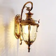 Outdoor Wall Lamp Waterproof Lighting LED Glass Sconces Decorative for Home Garden Porch Aisle (Bronze,27x52cm)