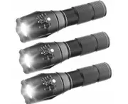 LED Flashlight 8000LM 1500m Range Super Bright Flashlight Aluminum LED Zoom Flashlight with Multiple Lighting Modes