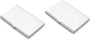INDIAN MODERN ART Slim Stainless Steel Card Holder for Men & Women | Minimalist Wallet & Business Card Case | Holds 6–10 Cards pack of 2, Silver