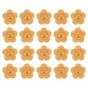 20 Pcs Handmade Leather Labels, Flower Handmade Tags with Hole, Yellow